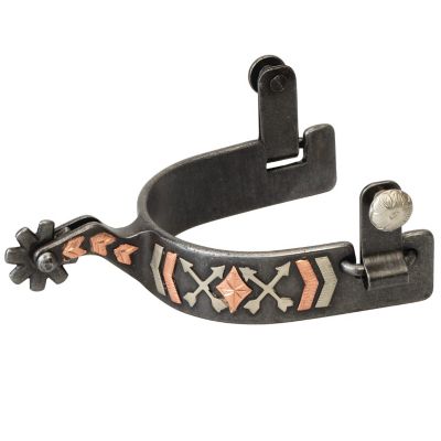 Weaver Equine Men's ft. Spur with Arrow Crossing Design, Black Multi Arrow Crossing