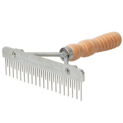 Weaver Livestock Mini Fluffer Comb, Wood Handle, Stainless Steel Blade