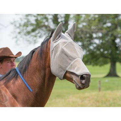 Image showing  Nose and Ear Covered Fly Masks with Xtended Life Closure System, Small, Gray
