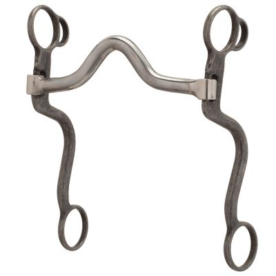 Weaver Equine Professional S-Shank 7 in. Cheeks Horse Bit, Buffed Black, 25200-08