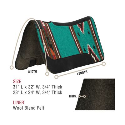 Image showing  Single Weave Wool Blend Felt Contoured Saddle Pad