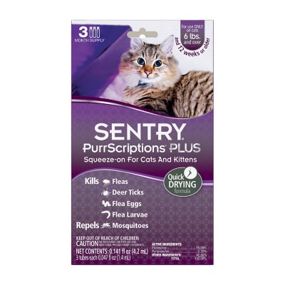 Sentry PurrScriptions Plus Flea and Tick Topical Treatment for Cats Over 5 lb., 3 ct.