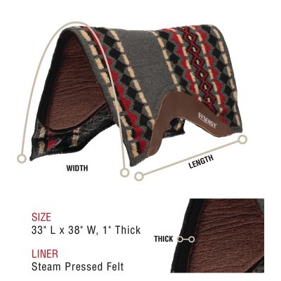 Image showing  Synergy Close Contact Steam Pressed 100% Merino Wool Felt Performance Saddle Pad