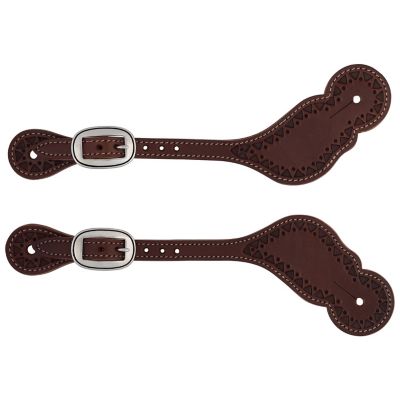 Weaver Equine Synergy Hand Tooled Mayan Spur Straps with Designer Hardware