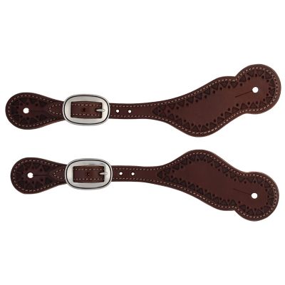 Weaver Equine Synergy Hand Tooled Mayan Spur Straps with Designer Hardware