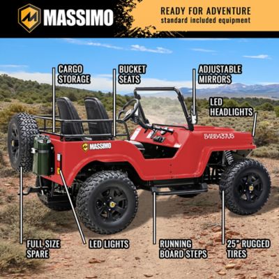 Image showing 8 th Massimo 300cc 2-Seater All-Terrain Go Kart, Green