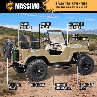 Image showing 8 th Massimo 300cc 2-Seater All-Terrain Go Kart, Green