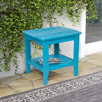 Image showing  Carlisle Outdoor Rectangular 2-Tier Wood Adirondack Patio Side Table