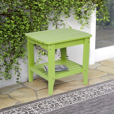 Image showing 1 th Shine Company Carlisle Outdoor Rectangular 2-Tier Wood Adirondack Patio Side Table