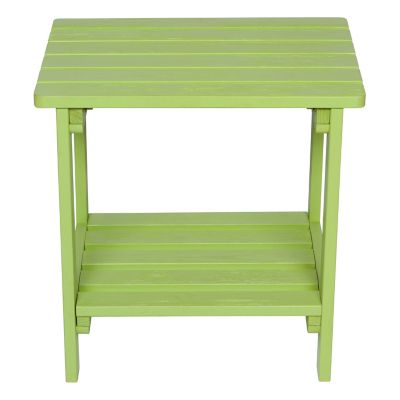 Image showing 4 th Shine Company Carlisle Outdoor Rectangular 2-Tier Wood Adirondack Patio Side Table
