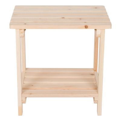 Image showing  Portland Outdoor Patio Rectangular 2-Tiered Wood Adirondack Side Table