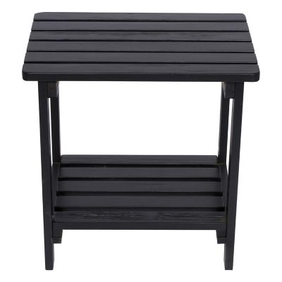 Image showing  Portland Outdoor Patio Rectangular 2-Tiered Wood Adirondack Side Table