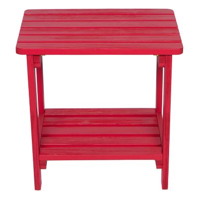 Image showing  Portland Outdoor Patio Rectangular 2-Tiered Wood Adirondack Side Table
