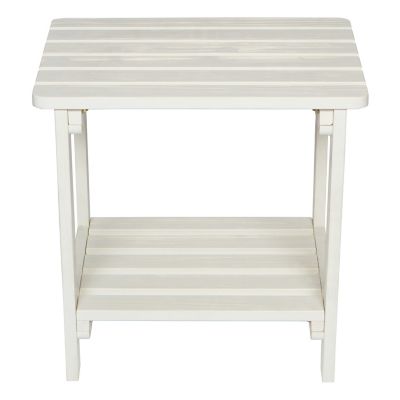 Image showing  Portland Outdoor Patio Rectangular 2-Tiered Wood Adirondack Side Table
