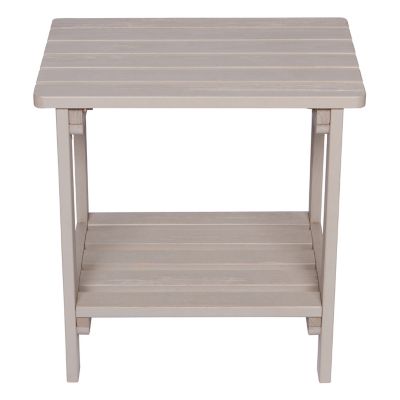 Image showing  Portland Outdoor Patio Rectangular 2-Tiered Wood Adirondack Side Table