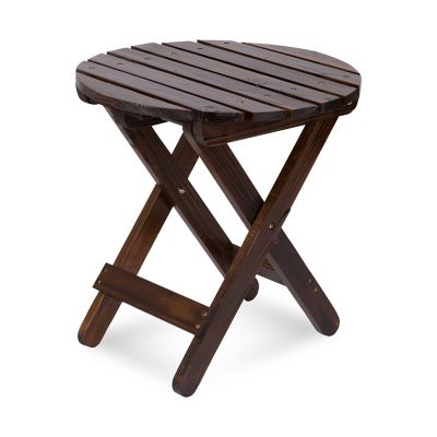 Shine Company Apex Round Outdoor Folding Adirondack End Table (Assembled)