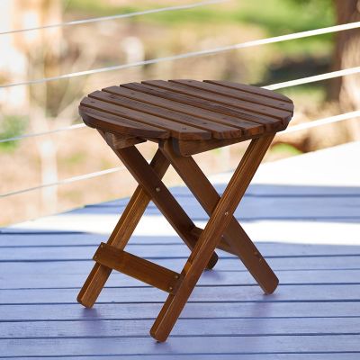 Shine Company Apex Round Outdoor Folding Adirondack End Table (Assembled)