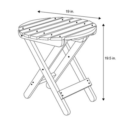 Image showing 2 th Shine Company Apex Round Outdoor Folding Adirondack End Table (Assembled)