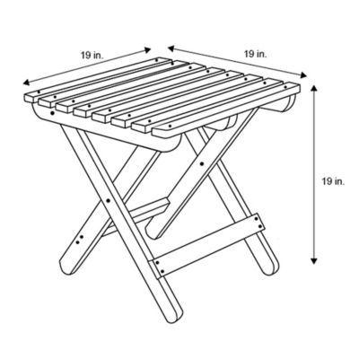 Image showing  Apex Square Outdoor Folding Adirondack End Table (Assembled)