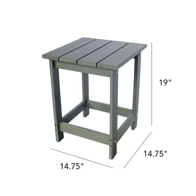 Image showing 1 th Shine Company Camden Outdoor Portable All-Weather HDPE Adirondack Side Table
