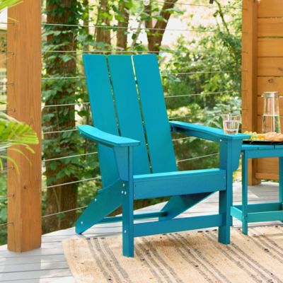 Image showing  Fairfield Modern Slatted All-Weather Poly Resin Lumber Adirondack Chair
