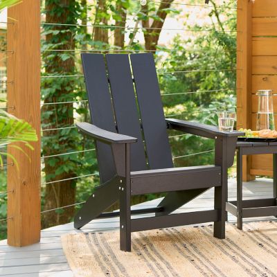 Image showing  Fairfield Modern Slatted All-Weather Poly Resin Lumber Adirondack Chair