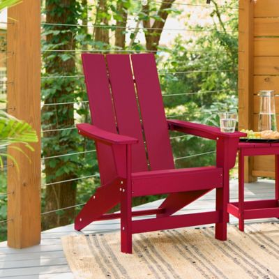 Image showing  Fairfield Modern Slatted All-Weather Poly Resin Lumber Adirondack Chair