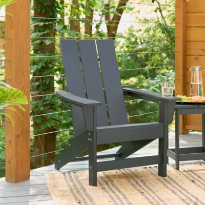 Image showing  Fairfield Modern Slatted All-Weather Poly Resin Lumber Adirondack Chair