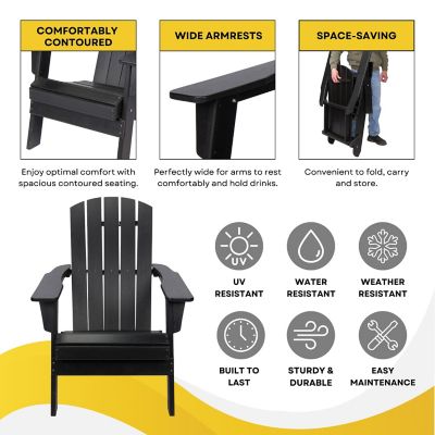 Image showing  Weather Resistant Folding Adirondack Chair