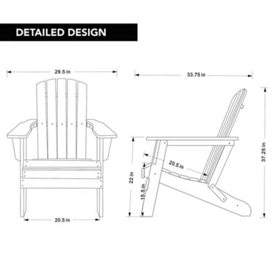 Image showing  Weather Resistant Folding Adirondack Chair