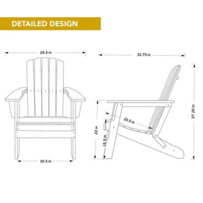 Image showing  Weather Resistant Folding Adirondack Chair