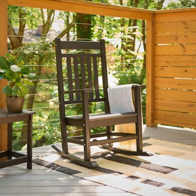 Image showing 1 th Shine Company Marathon All-Weather HDPE Poly Resin Patio Rocking Chair