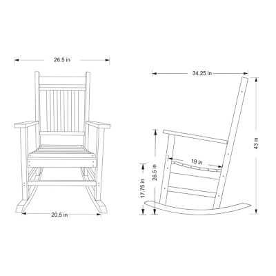 Image showing  Marathon All-Weather HDPE Poly Resin Patio Rocking Chair