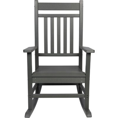 Image showing 3 th Shine Company Marathon All-Weather HDPE Poly Resin Patio Rocking Chair