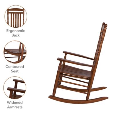 Image showing 2 th Shine Company Heritage Outdoor Patio Wood Rocking Chair, 2 pk.
