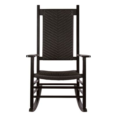Image showing  Cannon Solid Wood Rocking Chair with Weather, Resistant Woven Wicker Back, 2 pk.