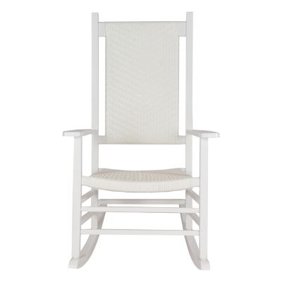 Image showing  Cannon Solid Wood Rocking Chair with Weather, Resistant Woven Wicker Back, 2 pk.