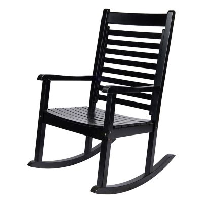 Shine Company Luxor Spacious Porch Rocker Solid Wood Outdoor Rocking Chair