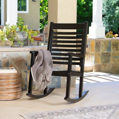 Image showing  Luxor Spacious Porch Rocker Solid Wood Outdoor Rocking Chair