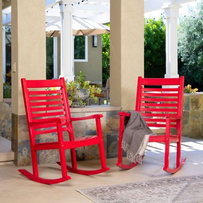 Image showing  Luxor Spacious Porch Rocker Solid Wood Outdoor Rocking Chair (Set of 2)