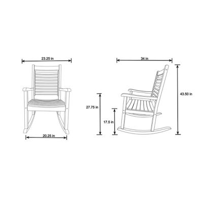 Image showing  Luxor Spacious Porch Rocker Solid Wood Outdoor Rocking Chair (Set of 2)