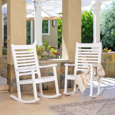 Image showing  Luxor Spacious Porch Rocker Solid Wood Outdoor Rocking Chair (Set of 2)