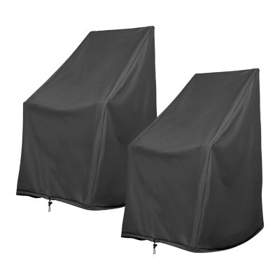 Shine Company Heavy-Duty Black Weatherproof Patio Rocking Chair Covers, 45.25 H x 34.25 D x 27.25in. W (Set of 2), 4360-2BX