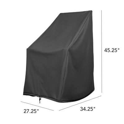 Image showing  Heavy-Duty Black Weatherproof Patio Rocking Chair Covers, 45.25 H x 34.25 D x 27.25in. W (Set of 2), 4360-2BX