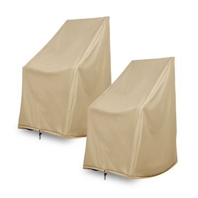 Shine Company Heavy-Duty Khaki Weatherproof Patio Rocking Chair Covers, 45.25 H x 34.25 D x 27.25in. W (Set of 2) , 4363-2BX