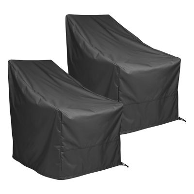 Shine Company Heavy Duty Weatherproof Black Adirondack Chair Cover (Set of 2), 4371BK-2BX