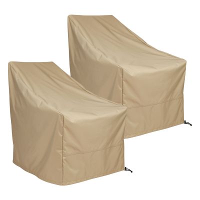 Shine Company Heavy Duty Weatherproof Khaki Adirondack Chair Cover (Set of 2), 4371KH-2BX