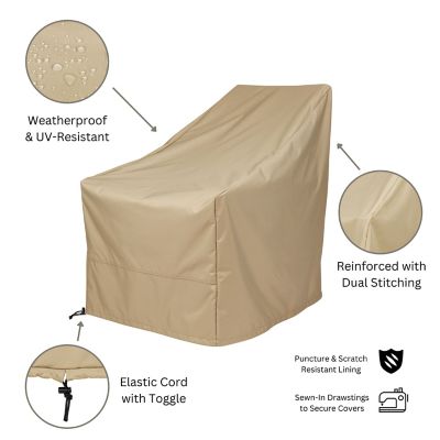 Image showing  Heavy Duty Weatherproof Khaki Adirondack Chair Cover (Set of 2), 4371KH-2BX