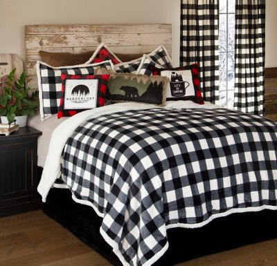 CARSTENS Lumberjack Black & White Plaid Bedding Set