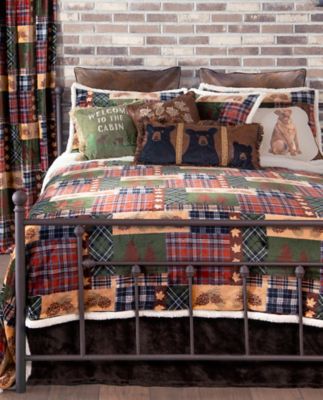 CARSTENS Tree Plaid Plaid Plush Sherpa Bedding Set